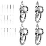 HASLED 4 Stück Augenplatte aus 304 Edelstahl, geschlossener Anbindering für Pferde, Ösenplatte mit Ring, rautenförmig, Drahtdurchmesser 6 mm, zur Befestigung im Pferdestall, Yoga- oder Fitnessbereich