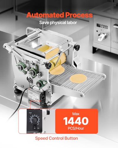 Image of VEVOR Electric Tortilla Maker, 5.5 Inch Diameter Automatic Corn Tortilla Making Machine with Non-Stick Coating, Electric Chapatti Machine Suitable for Produce Sopes Gorditas Roti Pita Tortilla Pizza