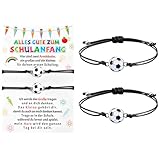 2 Schulkind Armband Mädchen Geschenke zur Einschulung, Armband Schulkind Mama Armbänder Einschulung Geschenk Karte Erster Schultag Schultüte Füllung Schulanfang Classroom Decorations(Herz)