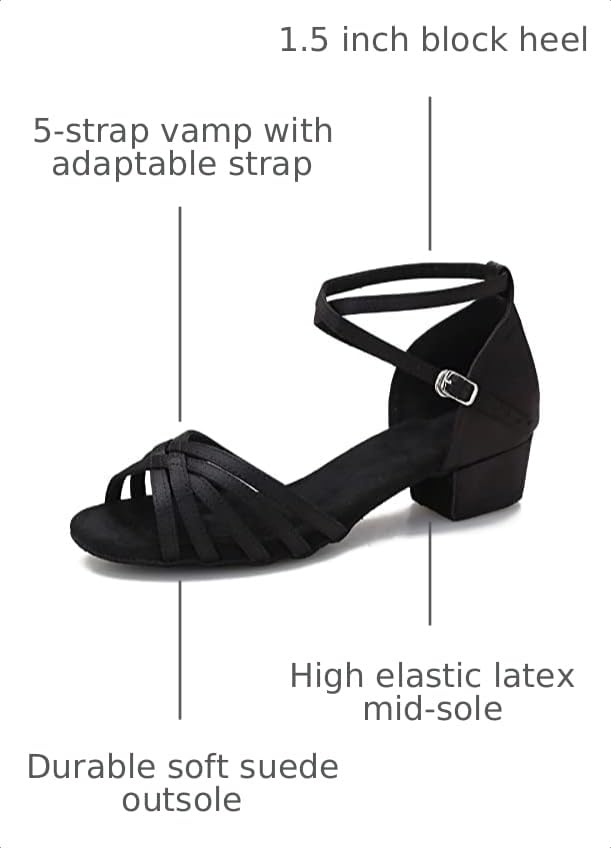Image of Yokala Ballroom Latin Salsa Dance Shoes Women Low Heel Practice Dancing Sandals for Social Dance Beginner S04