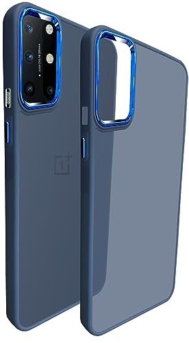 Image of A rtistque Frosted Translucent Back Cover Case for Samsung Galaxy A52 / A52s 5G | Electroplated Chrome Ring | Raised Camera Edges for Protection | Smooth Sides TPU - Blue