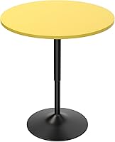 Vista 20 de Magshion Mesa de bar redonda de 31 pulgadas de altura ajustable de 26 a 35 pulgadas con base ampliada para sala de estar, patio, bistró, cafetería