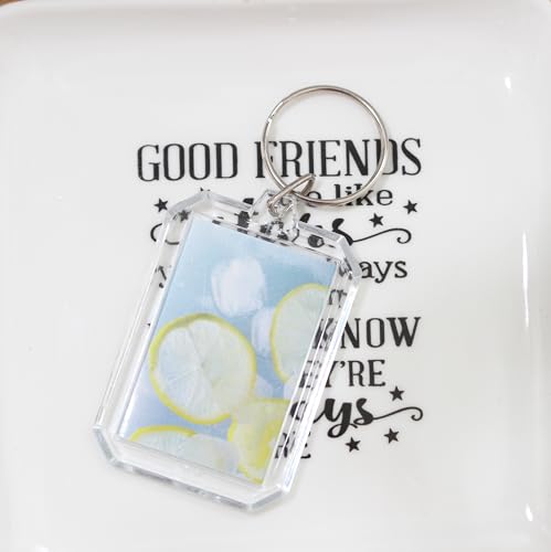 Image of BetterJonny 20Pcs Acrylic Picture Keychain Blanks in Clear Acrylic Picture Frame Keyrings