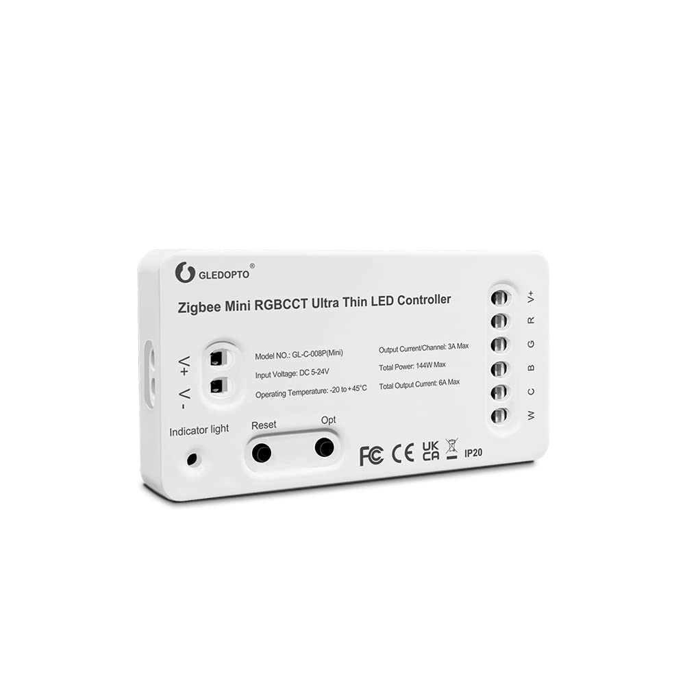 GLEDOPTO GLEDOPTO ZIGBEE Mini LED Controller RGBCCT Controller Voice Control Compatible with Amazon Echo Plus Tuya Smartlife More ZIGBEE 3.0 Gateways