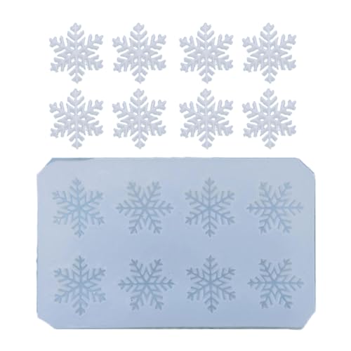 Molde de silicona de copo de nieve para hornear chocolate, decoración de pasteles de Navidad, reutilizable, seguro para alimentos, diseño antiadherente, molde de silicona de copo de nieve para