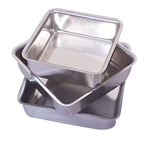Sheknows Square Aluminium Square Cake Mould/Cake Pan/Cake Baking Dish- 6/7/8 Inches Set