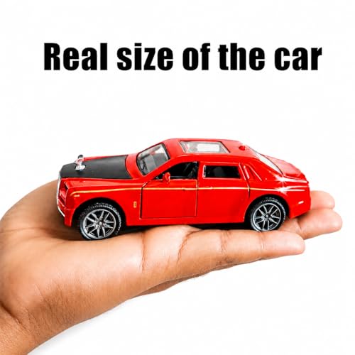 Image of Rolls-Royce Phantom Diecast Toy Car 1:36 Scale Alloy Metal Pull Back Car with Lights & Music | Openable Doors & Bonnet | Rubber Tires Luxury Model Car for Kids & Collectors (Random Color 1Pc)