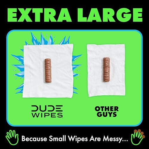 Image of DUDE Wipes MentHOLE XXtreme Flushable Wipes - Menthol Infused Extra-Large Adult Wet Wipes - 6 Pack (288 Count) - Infused with Menthol for a Cooling Sensation - Septic and Sewer Safe