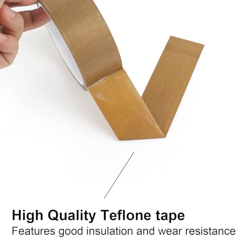 Image of BOMEI PACK PTFE Glass Cloth Tape 1.44 inchx 33 ft High Temperature PTFE Tape Abrasion Resistant Surface Protection for Vacuum Sealer Machine, Hand Impulse Sealers Insulation Coated