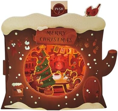 （07:00時点） サンリオ(SANRIO) クリスマスカード ライト＆メロディーカード 切り株リスの家 メッセージカード グリーティングカード JXPM 5-4 109720