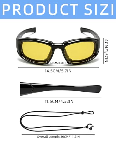 YUNGLIDE 4 Pairs Motorcycle Glasses Set