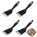 Jubaopen 3PCS Barbacoa Limpieza Barbacoa Limpiador Raspador Barbacoa BBQ Limpieza Cepillo Barbacoa Limpiador Parrilla Barbacoa Acero Inoxidable para La Superficie de BBQ Aire Libre (21*7cm, Negro)