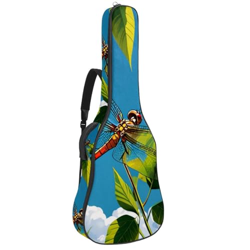 Sac pour guitare acoustique au motif libellule mignonne multicolore