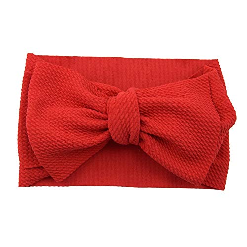 Image of Koolgil Baby Girl's 8'' Soft Big Bow knot Nylon Headband Toddler Hairband for Photography Travel Party Festivals (Red)