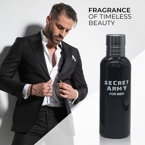 Image of AFLUXE Secret Army EDP Men's Cologne 2PCS, Long Lasting | Fresh masculine men's cologne 2PCS with classic notes. Eau de Parfum natural spray long lasting all occasions & gifting.