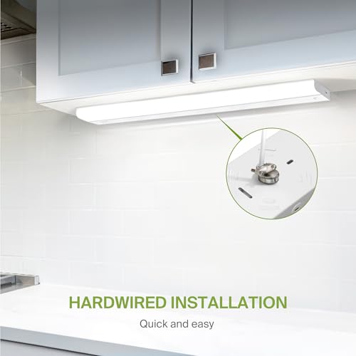 Image of ASD LED Under Cabinet Lighting Hardwired, 48 Inch 24W 2700K-5000K Selectable, 2087LM, CRI90+, Direct Wire Linkable Under Counter Lights for Kitchen, Dimmable Under Cabinet Lights, White, UL Certified