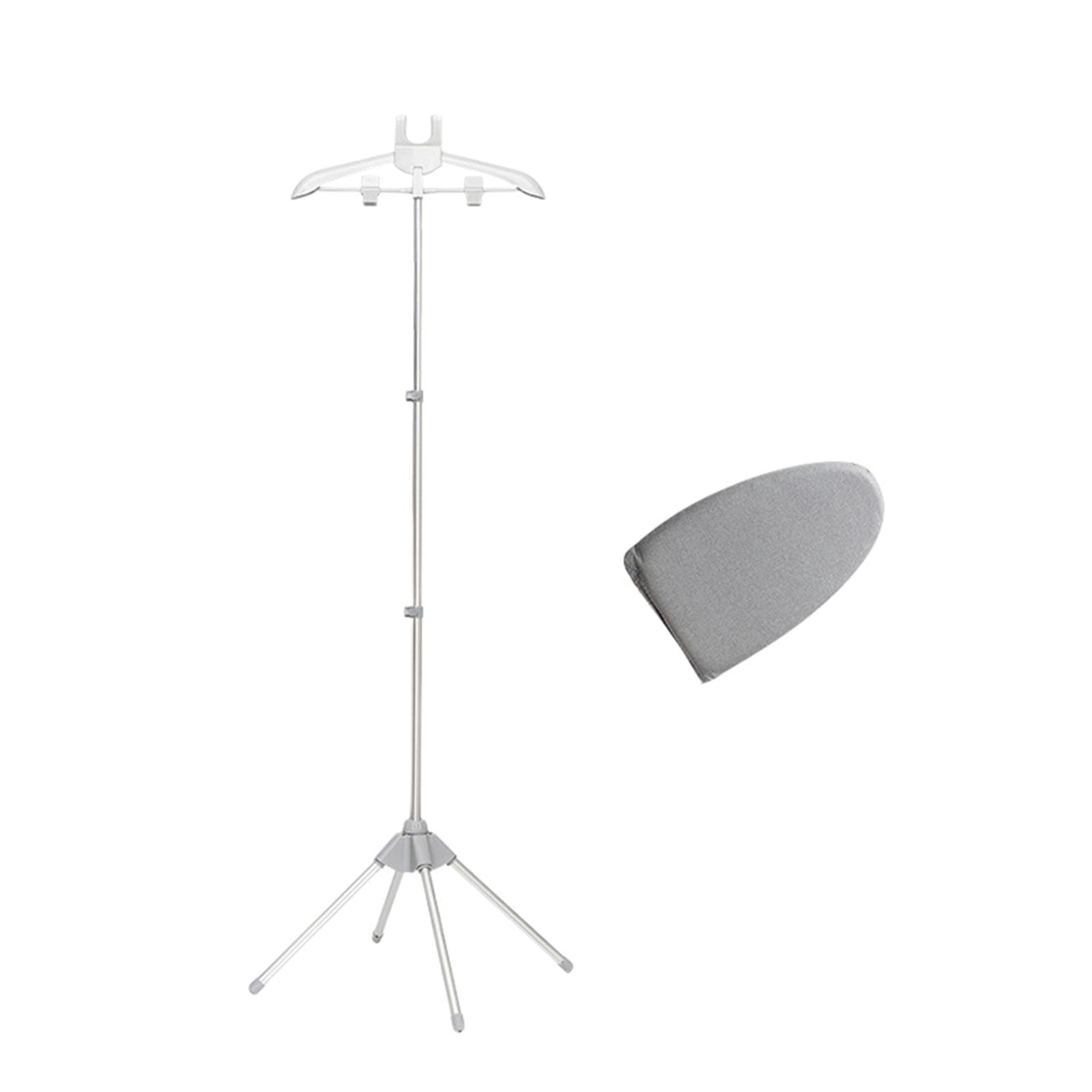 Gralara Percha de Ropa para Planchar a Soporte de Plancha de Poste de Retráctil 84-160 Cm Soporte de Máquina de Planchar Telescópico de Altu, Gris, Individual