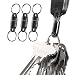 KeySmart Magnetic Keychain - Quick, Secure Key Attachment to Bag, Purse & Belt - Easy Access to Keys (3 Pack, Black)