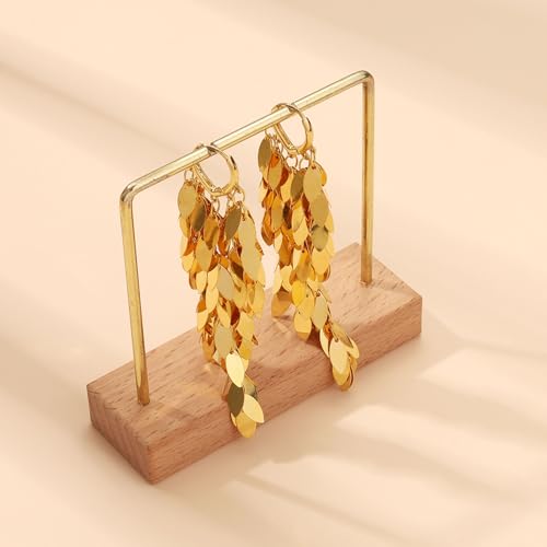 Rioleaf Silver Leaf Dangle Earrings for Women Shiny Layered Drop Earrings, Hypoallergenic Fashion Jewelry, Elegant Boho Party Gift — view 6