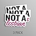 Not a Lesbian Sticker – Funny 5-Inch Vinyl Decal – Weatherproof UV-Printed – Great for Subaru Outbacks, Laptops, Water Bottles, Cars, and Bumpers (3 Inch - 3 Pack)