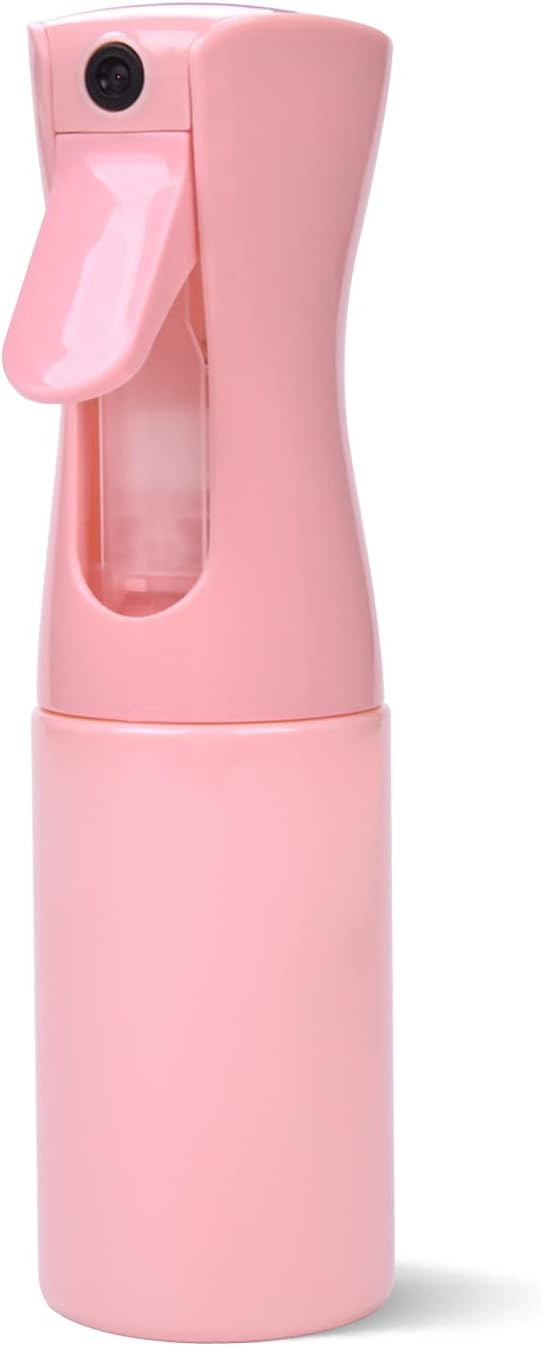Spray Bottle for Hair, Plastic Empty Refillable Ultra Fine Continuous Water Mister Sprayer for Hairstyling Misting Skin Care Cleaning Travel Garden Plants (6.8oz/200ml, Pink(1Pack))