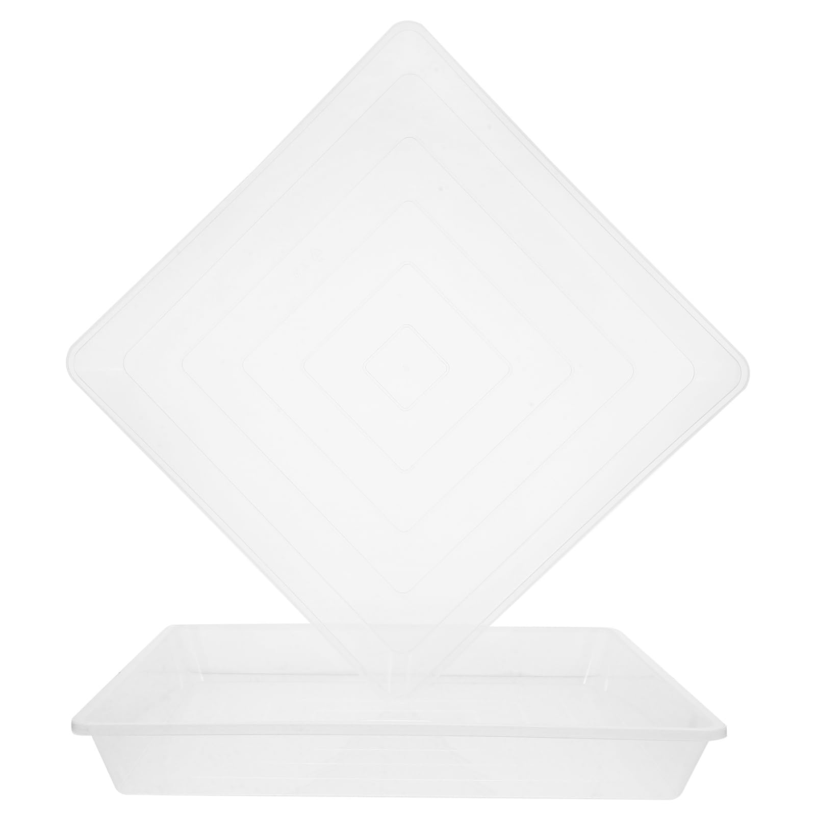 HEMOTON 2 Stück Quadratischer Kunststoff Blumentopf Untersetzer Abtropfschalen für Innenpflanzen Wasserauffangschalen für Pflanzen Vielseitig Einsetzbar für Haus und Garten