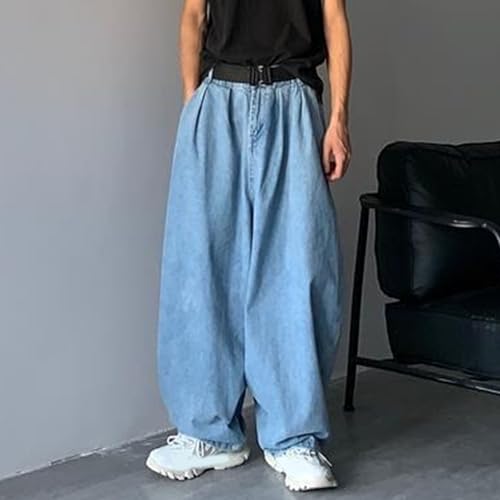 Men's Loose Fit Wide Leg Jeans Casual Baggy Hip Hop Jeans for Men Fashion Vintage Denim Pants with Pockets4
