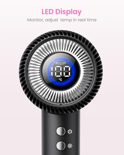 Secador de Pelo Ionico BESTOPE PRO, 110.000 RPM Secador Ionico Profesional, con 5 Velocidades y 6 Temperaturas, Tecnología de Iones Negativos, Negro - imagen 5