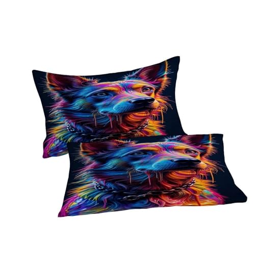 Housse couette chien 3D king sans pli résolvant le problème de repassage avec zip invisible