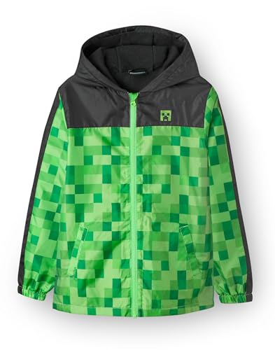 Minecraft boys chaqueta impermeable sudadera con capucha creeper fleece alineado 11-12 años