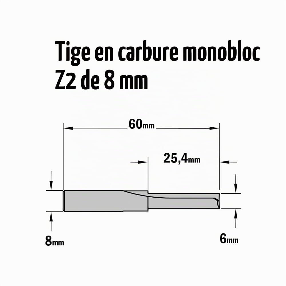 CMT Orange Tools 912.060.11 Fraise droite HWM S 8 d 6 x 25