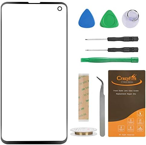 CrazyFire Compatible with Samsung Galaxy S10 Edge Original Front Lens Glass Screen Replacement 5.8 inch with Repair Tool Kits for SM-G970F(All Cellular and Wireless Carriers)