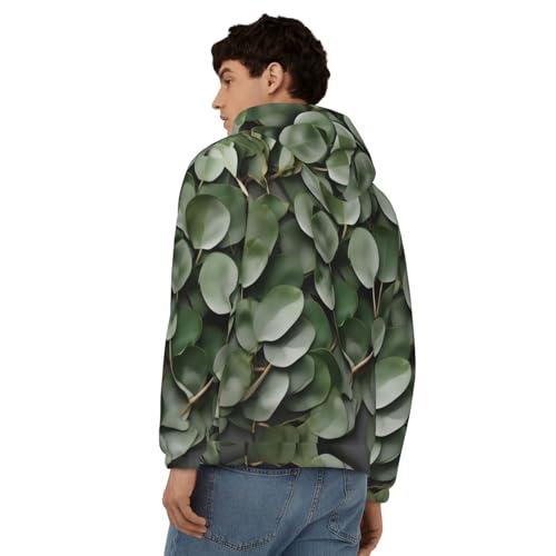 Sweat à capuche homme résistant au vent veste zippée imprimé eucalyptus EdWal - 3
