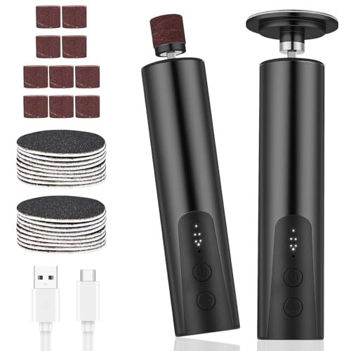 Blumacht Hornhautentferner Elektrisch, Hornhaut Entfernen Fuß Wiederaufladbar 6 Einstellbare Speeds Elektrischer Hornhautentferner Fußpflegegerät Pediküre Set für Tote Harte Rissige Haut (Schwarz)