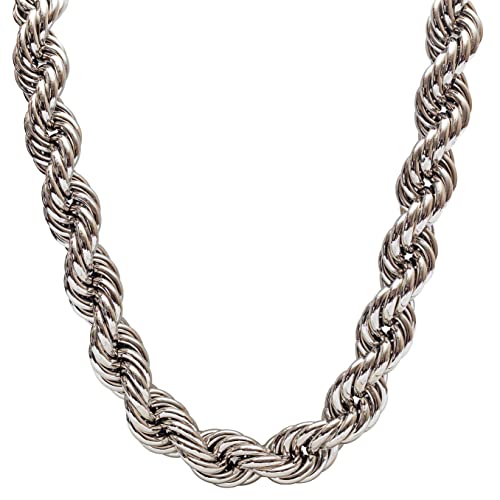 Hip Hop Rap Rapper Luxury Statement Heavy White Gold Plated Thick Hollow Dookie 25MM 36Inch Length Long Luxury Necklace Chain