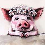 Kaliosy 5D Diamond Painting A Wreath of Pig by Number Kits Paint with Diamonds Art, DIY Crystal Craf