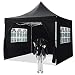 Produktbild YUEBO Faltpavillon 3x3 m wasserdicht mit 4 Seitenteilen Pagodenzelt wasserdicht Gartenpavillon Popup Pavillon Faltbar Partyzelt Faltzelt Schwarz