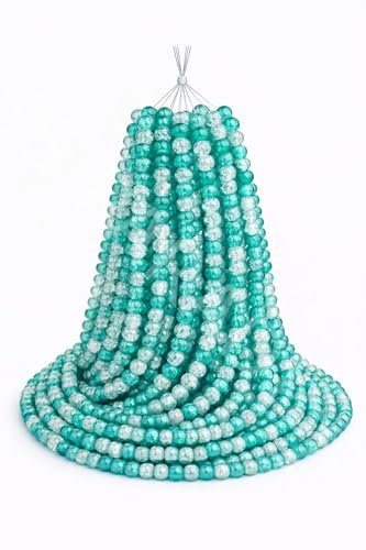 Image of SS Paradise 8mm Glass Beads (6 Colors 300 Pieces) for Jewellery Making | Round Loose Beads Strands for Necklace, (Set 2)