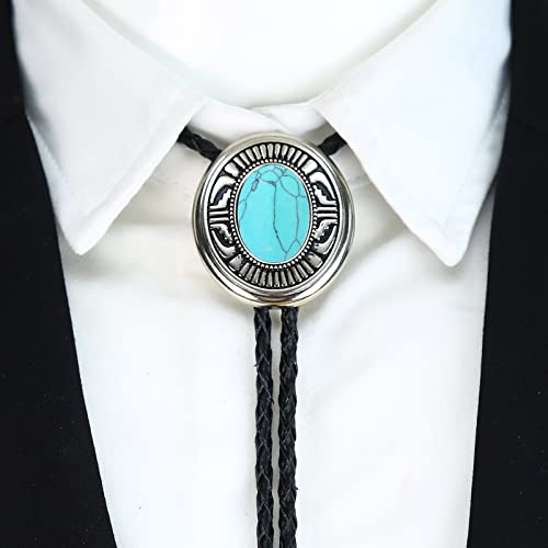 Image of Btilasif Bolo Tie- Tiger Eye Stone Bolo Tie Leather Necktie Western Jewelry Accessories for Women Men
