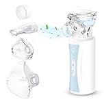 Inhalationsgerät, NIKYPJ Leiser Tragbarer Inhaliergeräte für Erwachsene Kinder, USB Aufladbarer Inhalator mit 2 Masken und 1 Mundstück (Blau)