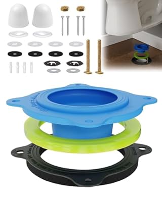 boeemi Elastic Wax Ring Toilet Repair Kit - No Wax Mess Installation, Premium Toilet Seal and Gasket Replacement - Fits 3"/4" Drain Pipes, DIY and Professional Toilet Repair Solution