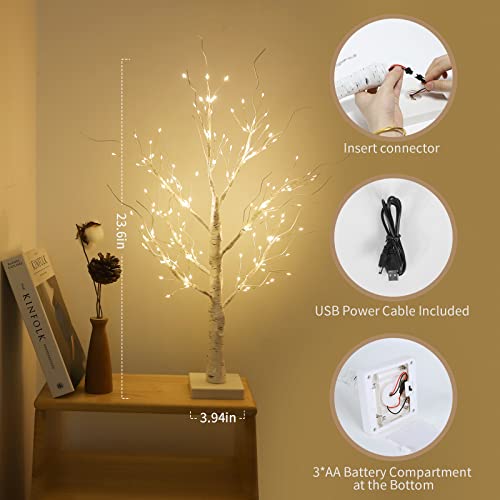 Babadeda Bonsai Tree Night Light, Birch Table Lamp For Living Room Decor, Usb Christmas Lights Floor Lamp For Bedroom Lamps, Bedside Lamp For Room Decor, Bedroom Decor Light 168 Led Warm White 2 Pack #TOP3