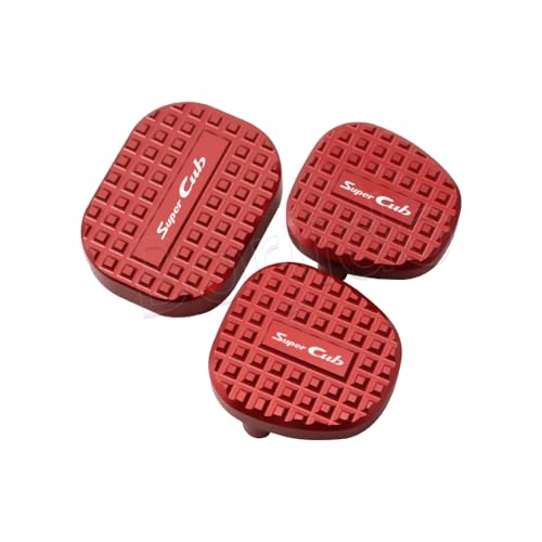 スーパーカブC125 ブレーキペダルカバー チェンジフットセット シフトペダルカバー CNCオートバイアクセサリー (レッド, Super-Cub)