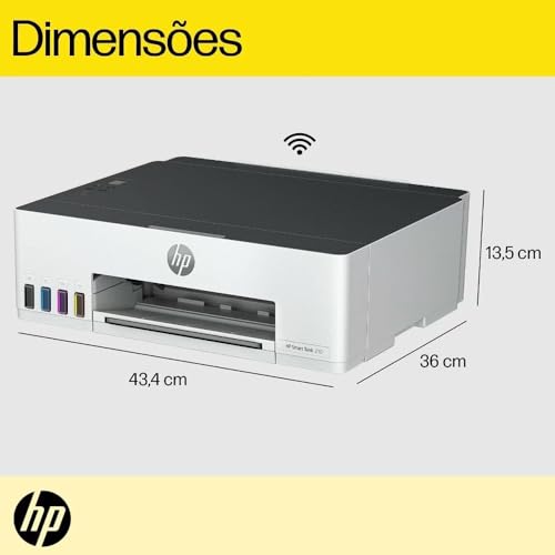 Impressora HP Smart Tank 210 com Tanque de Tinta Colorida - Com Wi-Fi - USB 2.0 de alta velocidade.