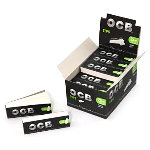 1 box OCB Perforated FILTER TIPS 25 booklets x 50 Paper Filters Cover