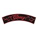 Classy Script Red Rocker Patch, Ladies Rocker Patches