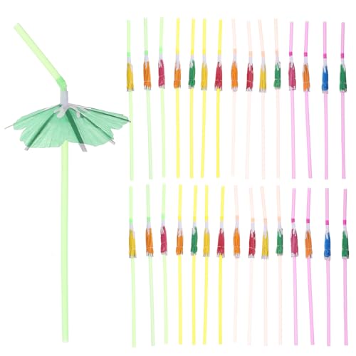 100 pitillos desechables de papel con sombrilla para fiesta miniatura 1