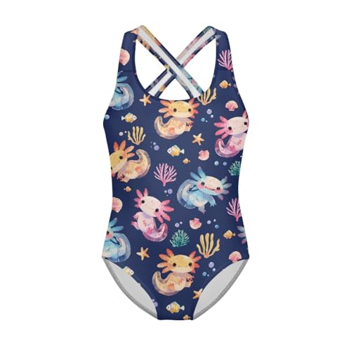 Image of INSTANTARTS Girls One Piece Swimwear Sleeveless Crossback Swimsuits