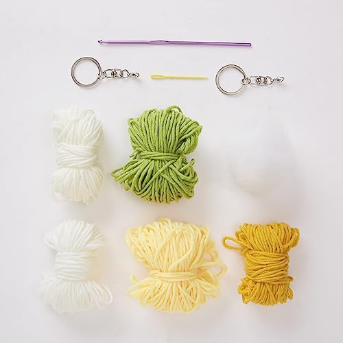 Simply Make Docrafts Crochet Key Ring Craft Kit Lemon and Lime Fruit Bright Coloured, Contains All Supplies Needed - Image 2