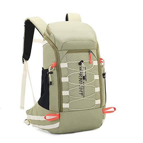 Bseash 40L Leichter wasserdichter Wanderrucksack mit Regenschutz, Outdoor Sport Reise Tagesrucksack Multifunktions Reisetasche für Camping Klettern Skifahren Radfahren (Erbsengrün)